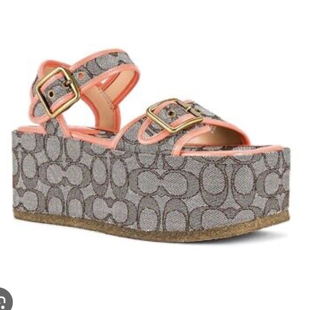 COACH
Naomi Monogram Jacquard Flatform Sandals
Oak Tangerine